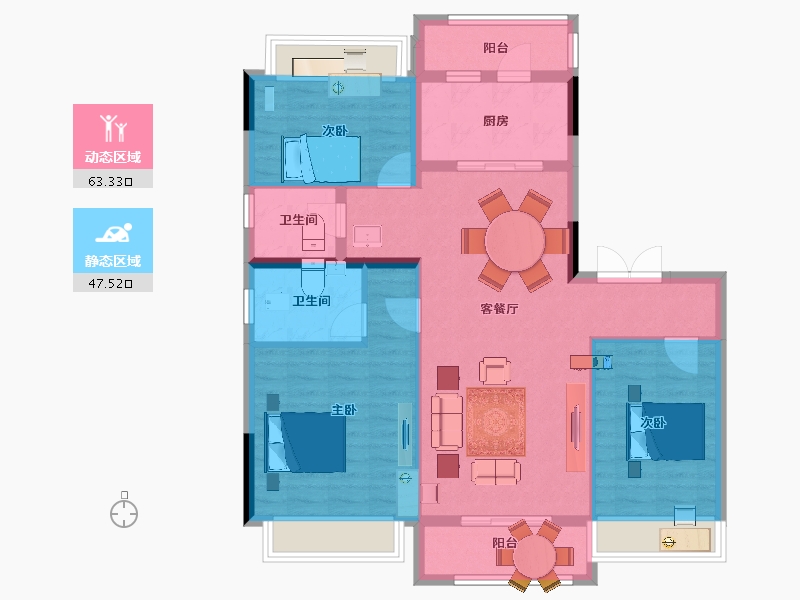 江苏省-南京市-碧桂园泊云间-99.99-户型库-动静分区