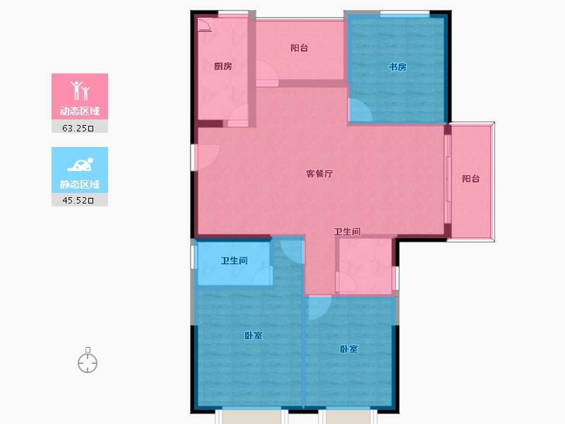 江苏省-无锡市-融创银城惠山国际社区-98.66-户型库-动静分区