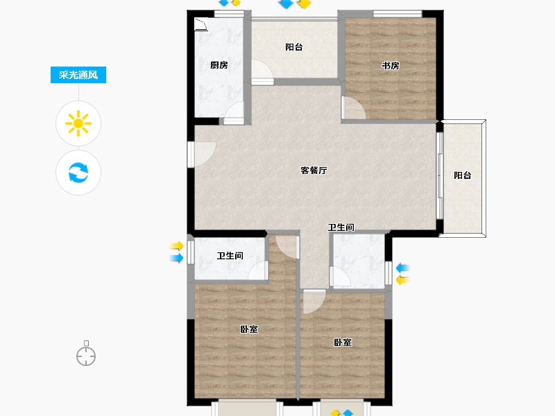 江苏省-无锡市-融创银城惠山国际社区-98.66-户型库-采光通风