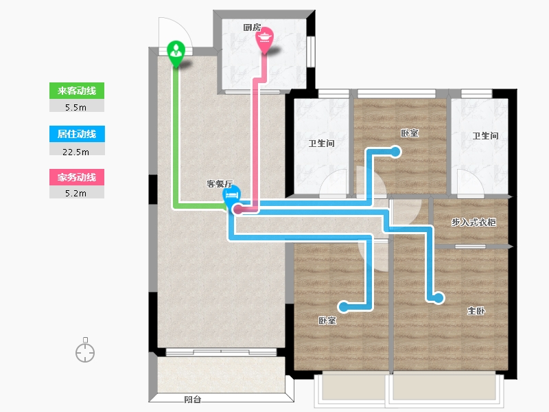 江苏省-南京市-保利和光晨樾-87.16-户型库-动静线