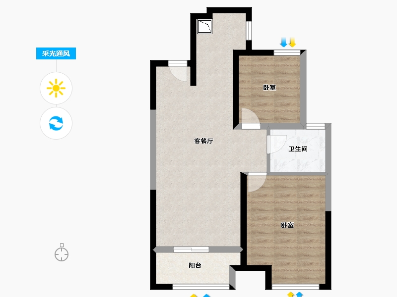 江苏省-无锡市-金科财富商业广场-64.52-户型库-采光通风