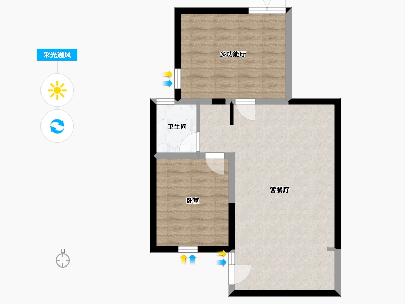 陕西省-西安市-沣水云间-62.93-户型库-采光通风