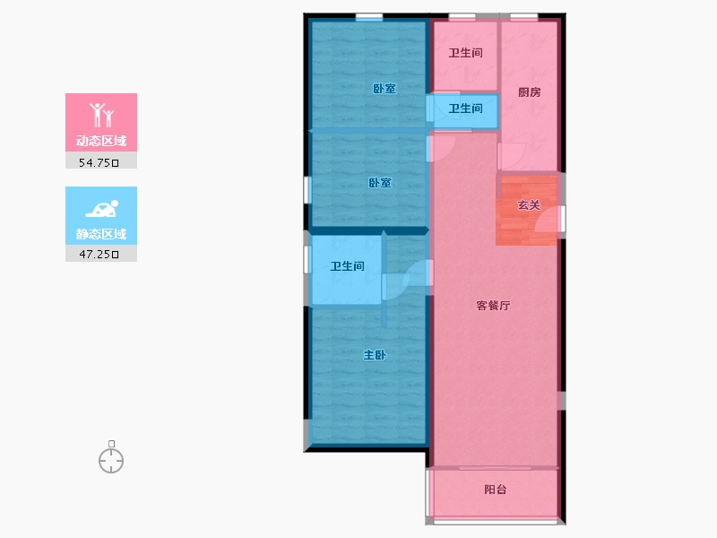 陕西省-西安市-富力开远城-91.76-户型库-动静分区