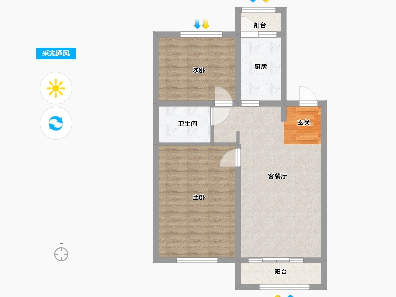 黑龙江省-哈尔滨市-保利观澜Ⅲ-72.80-户型库-采光通风