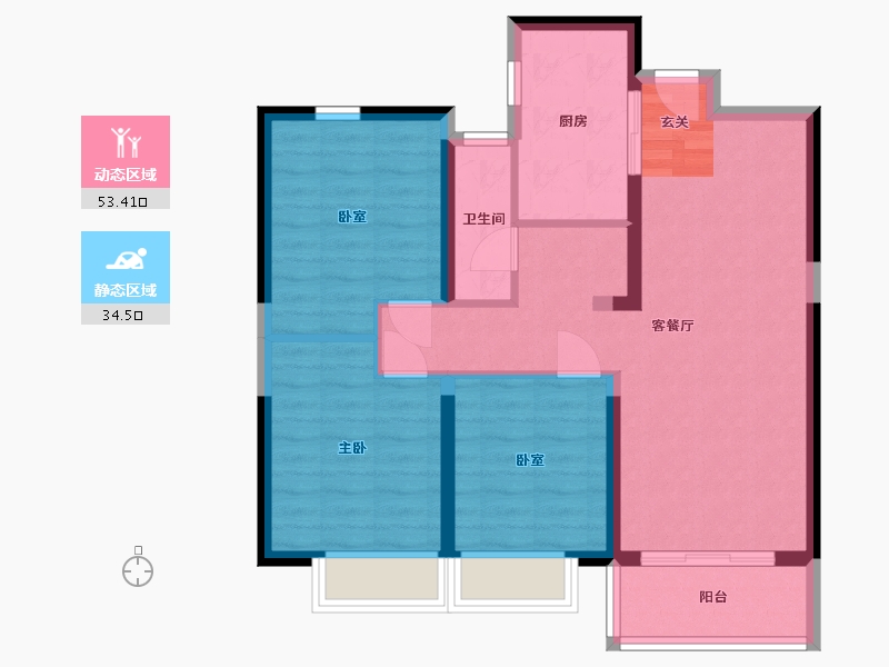 陕西省-西安市-富力开远城-78.49-户型库-动静分区