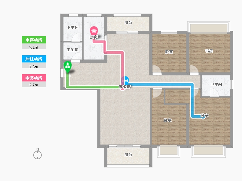 陕西省-西安市-龙发天泉湾-133.31-户型库-动静线