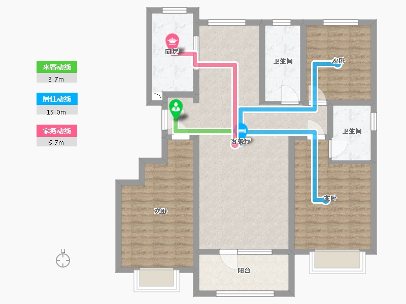 山东省-青岛市-金地金泽九里风华-100.50-户型库-动静线