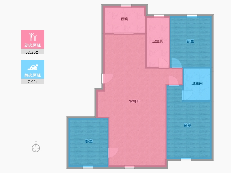 辽宁省-盘锦市-精工福地-101.74-户型库-动静分区