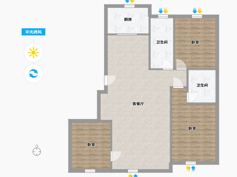 辽宁省-盘锦市-精工福地-101.74-户型库-采光通风