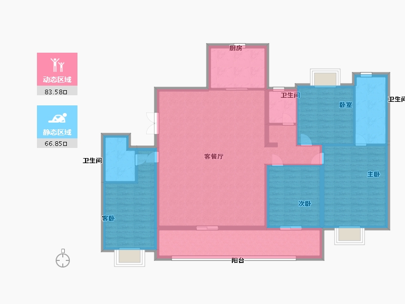 江苏省-无锡市-万科时代都会-135.99-户型库-动静分区