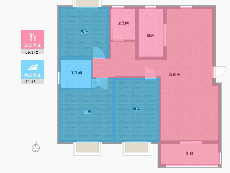 陕西省-渭南市-秦正尚官坊-108.00-户型库-动静分区