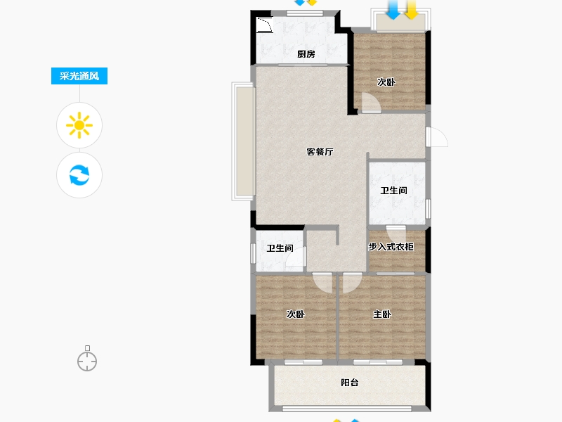 江西省-南昌市-弘阳时光里-121.00-户型库-采光通风