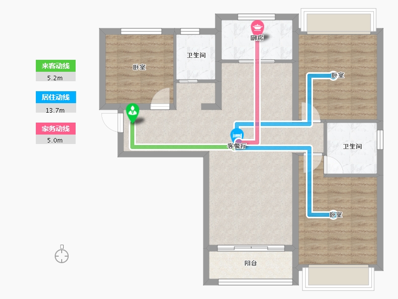 陕西省-西安市-龙发天泉湾-84.78-户型库-动静线