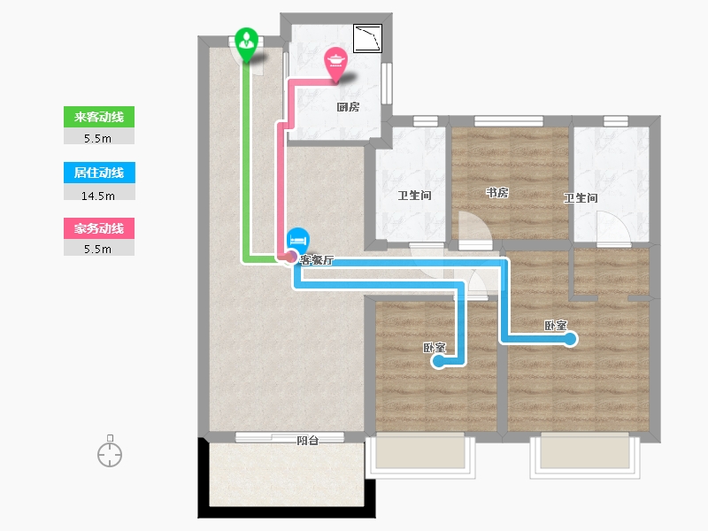 江苏省-无锡市-富力运河十号-80.09-户型库-动静线