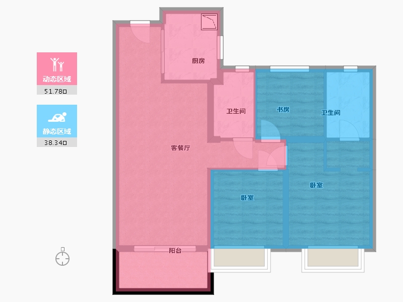 江苏省-无锡市-富力运河十号-80.09-户型库-动静分区