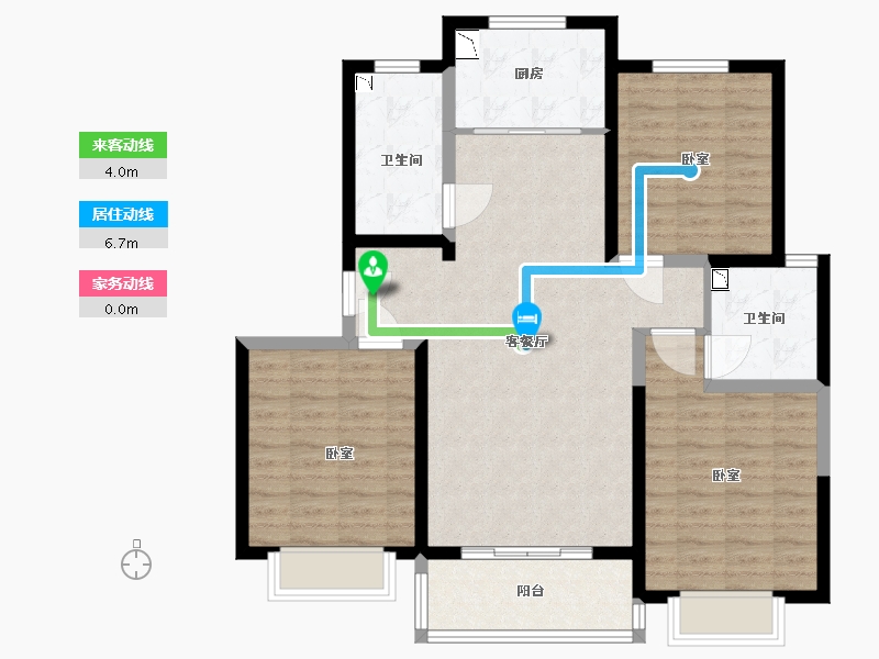 陕西省-咸阳市-同德晨曦园-98.00-户型库-动静线