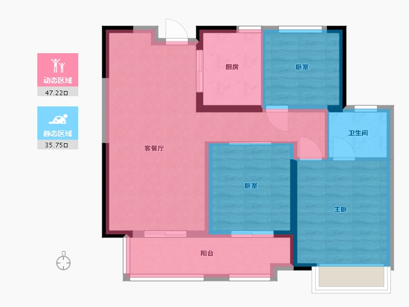 江苏省-无锡市-弘阳昕悦棠-73.99-户型库-动静分区