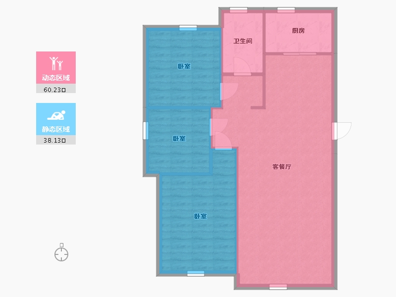 辽宁省-盘锦市-精工福地-90.78-户型库-动静分区