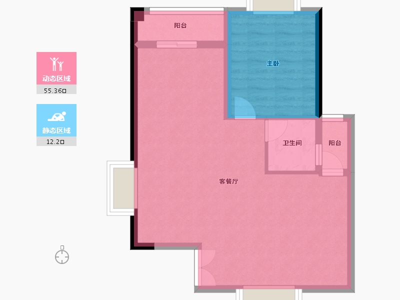 广西壮族自治区-北海市-中环国际大厦-61.31-户型库-动静分区