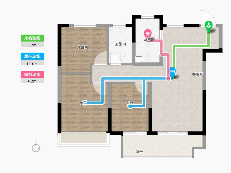 江苏省-徐州市-上东时代-85.00-户型库-动静线