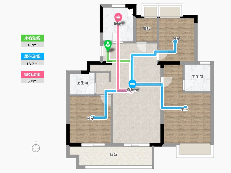 江苏省-无锡市-融创西羲里-92.65-户型库-动静线