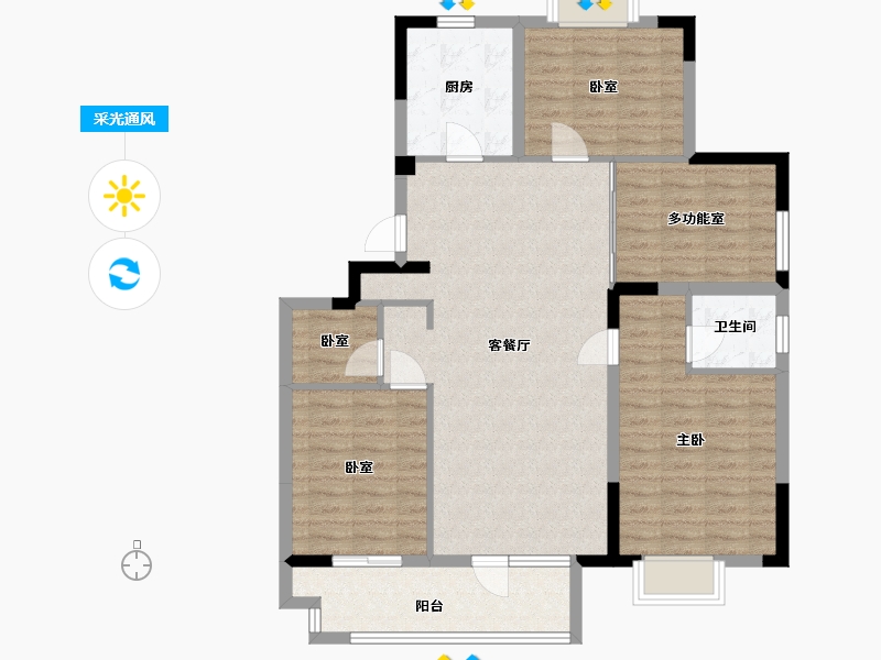 江苏省-无锡市-融创西羲里-104.37-户型库-采光通风