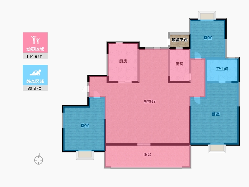 江苏省-无锡市-和玺-217.87-户型库-动静分区