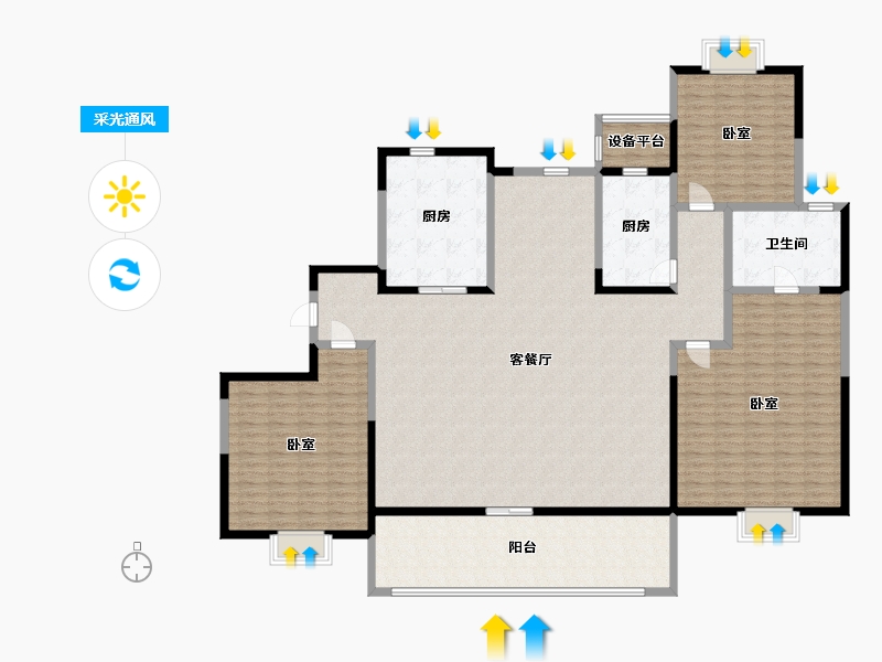 江苏省-无锡市-和玺-217.87-户型库-采光通风