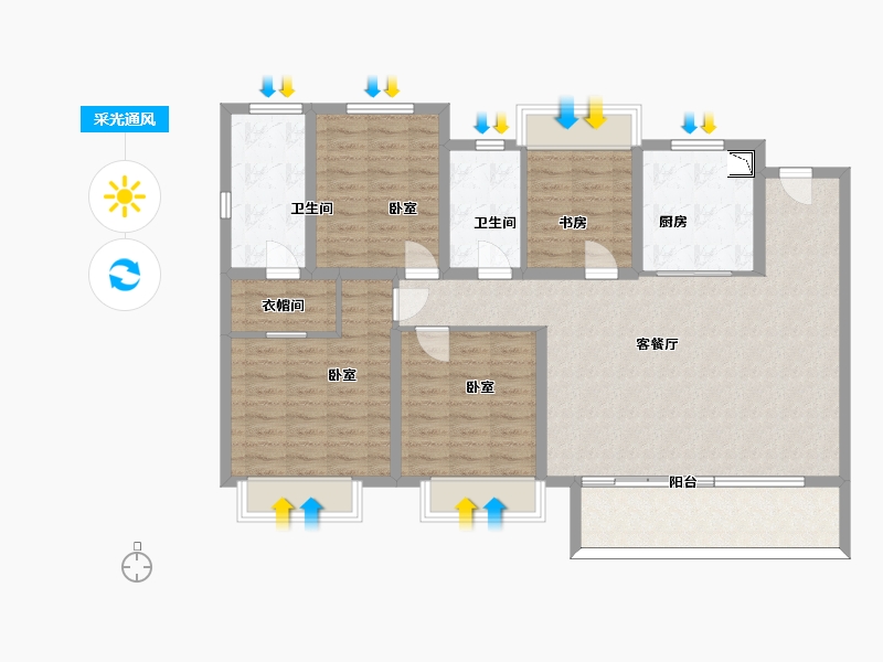 江苏省-无锡市-富力运河十号-116.73-户型库-采光通风