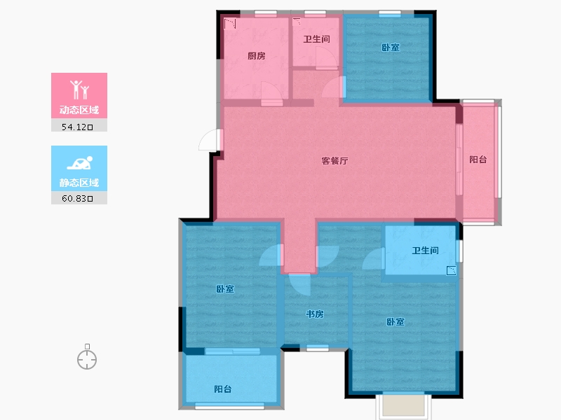 江苏省-南京市-中交锦蘭荟-102.00-户型库-动静分区