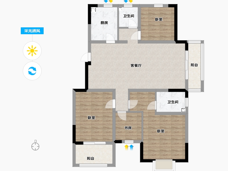 江苏省-南京市-中交锦蘭荟-102.00-户型库-采光通风