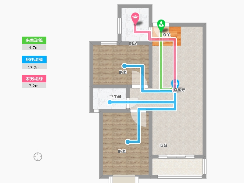 陕西省-西安市-盛唐融城-71.00-户型库-动静线