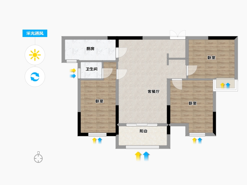 江苏省-徐州市-融耀新城-87.00-户型库-采光通风