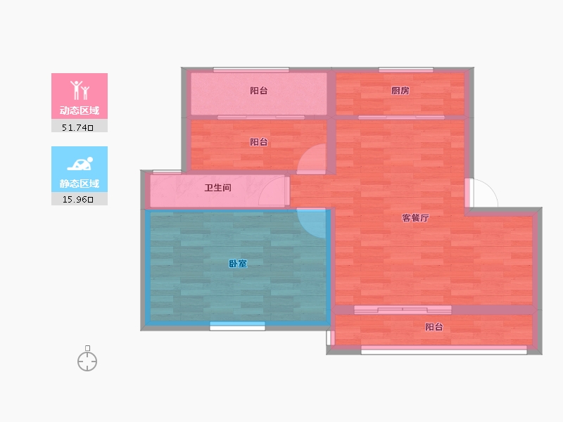 安徽省-宿州市-拂晓壹號·西城广场-60.88-户型库-动静分区