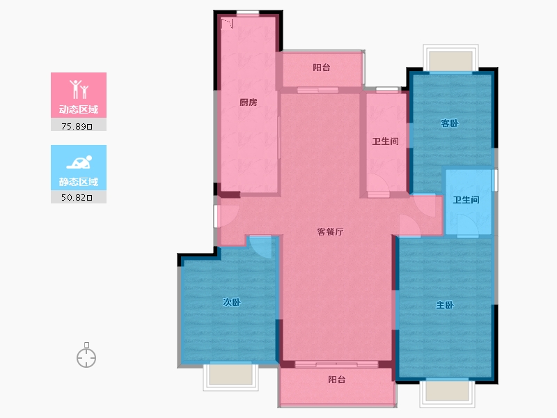 江苏省-无锡市-华君湖湾花园-114.36-户型库-动静分区