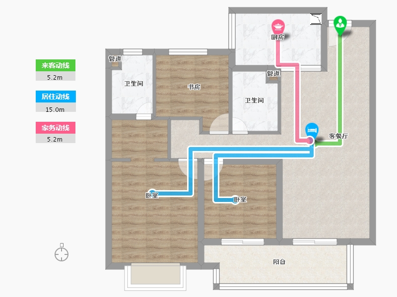 江苏省-无锡市-融创银城惠山国际社区-88.00-户型库-动静线