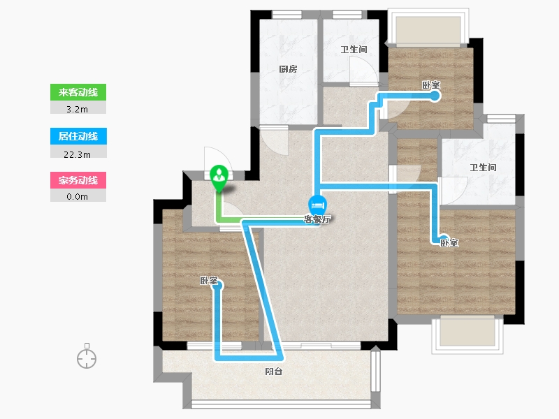 江苏省-无锡市-康桥悦蓉园-71.00-户型库-动静线