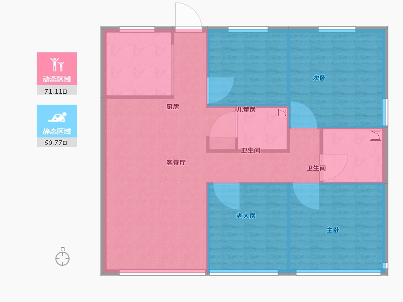 江苏省-徐州市-金博星城-122.01-户型库-动静分区