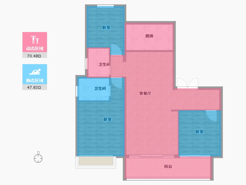 陕西省-渭南市-富平龙记檀府-108.00-户型库-动静分区