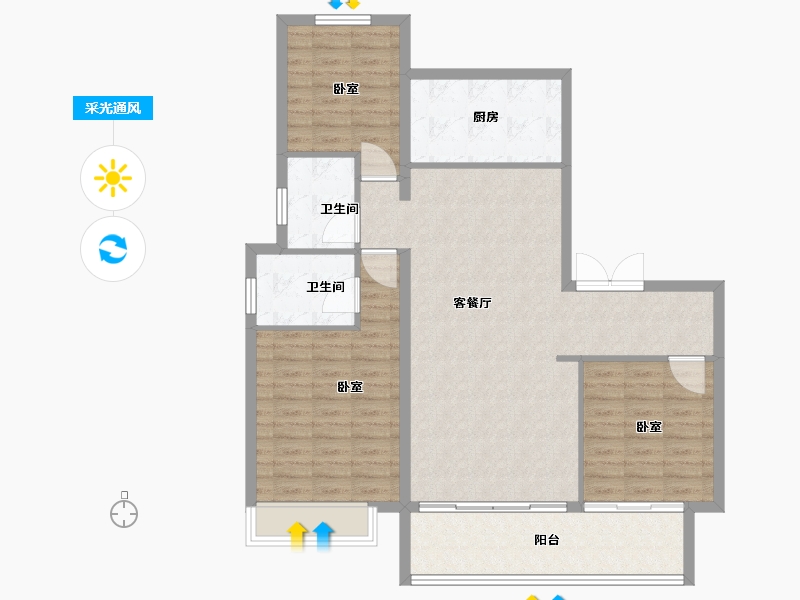 陕西省-渭南市-富平龙记檀府-108.00-户型库-采光通风