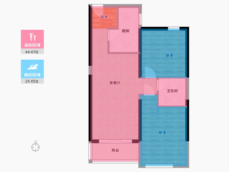 陕西省-西安市-富力开远城-63.68-户型库-动静分区