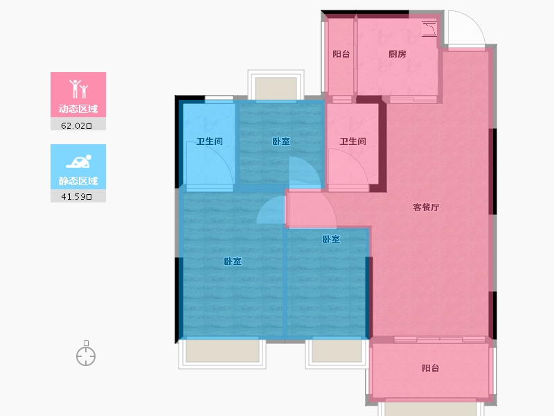 江苏省-南京市-恒大湖山半岛-94.00-户型库-动静分区