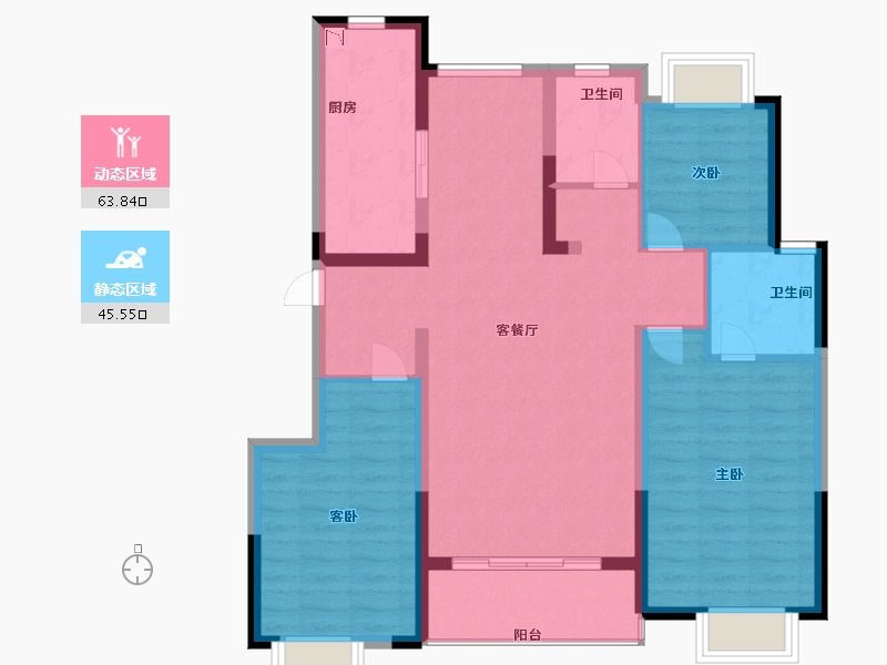 江苏省-无锡市-华君湖湾花园-98.00-户型库-动静分区