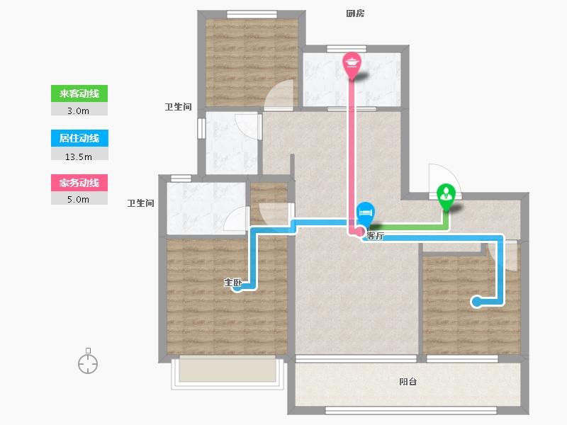 江苏省-徐州市-美的工润·云澜天境-93.99-户型库-动静线