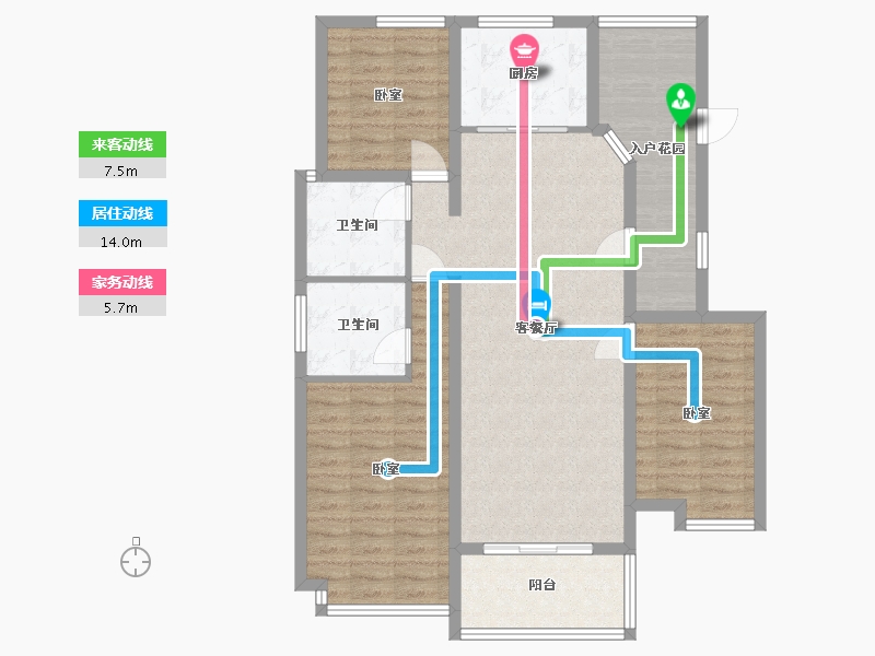 陕西省-渭南市-熙园御府-104.85-户型库-动静线