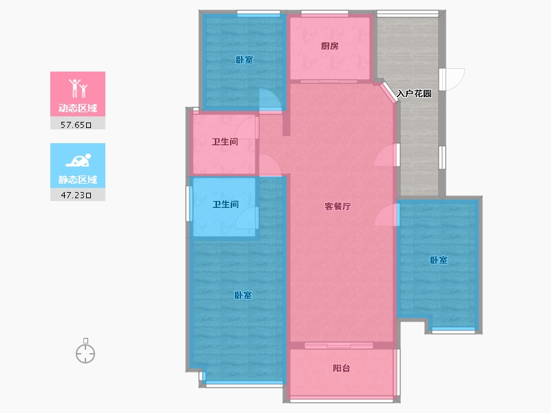 陕西省-渭南市-熙园御府-104.85-户型库-动静分区