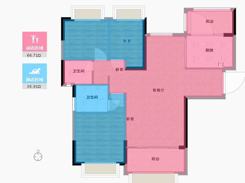 江苏省-南京市-恒大湖山半岛-94.00-户型库-动静分区