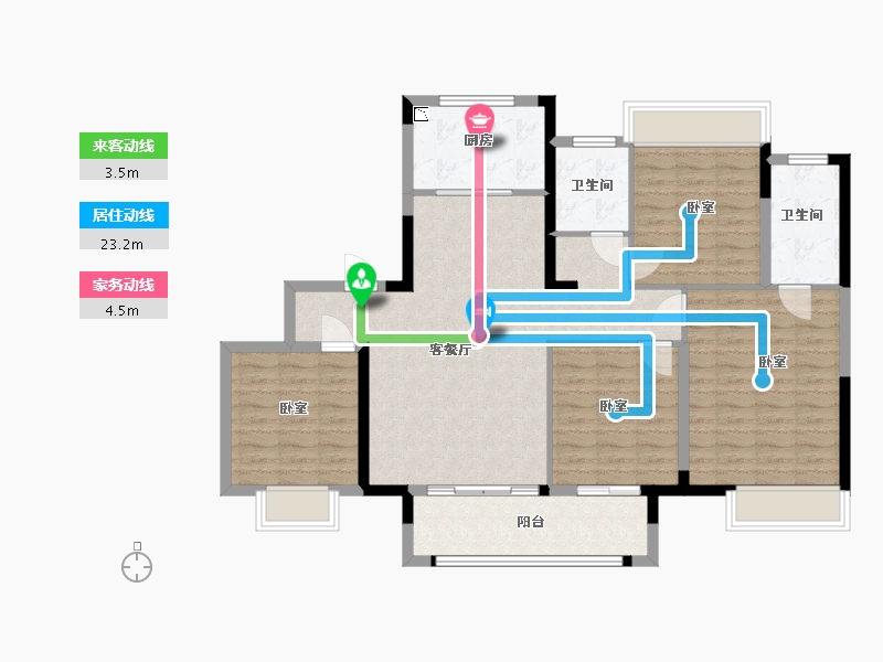 江苏省-常州市-蓝光雍锦园-106.93-户型库-动静线