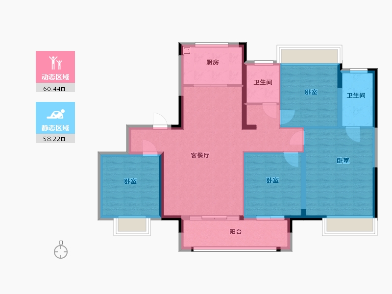 江苏省-常州市-蓝光雍锦园-106.93-户型库-动静分区