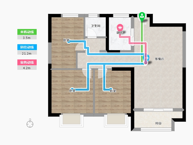 江苏省-无锡市-金科财富商业广场-73.94-户型库-动静线